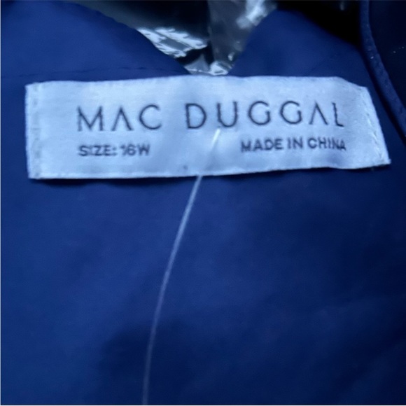 Mac Duggal Navy Dress Size 16W with Sleeves NWT - Picture 4 of 5